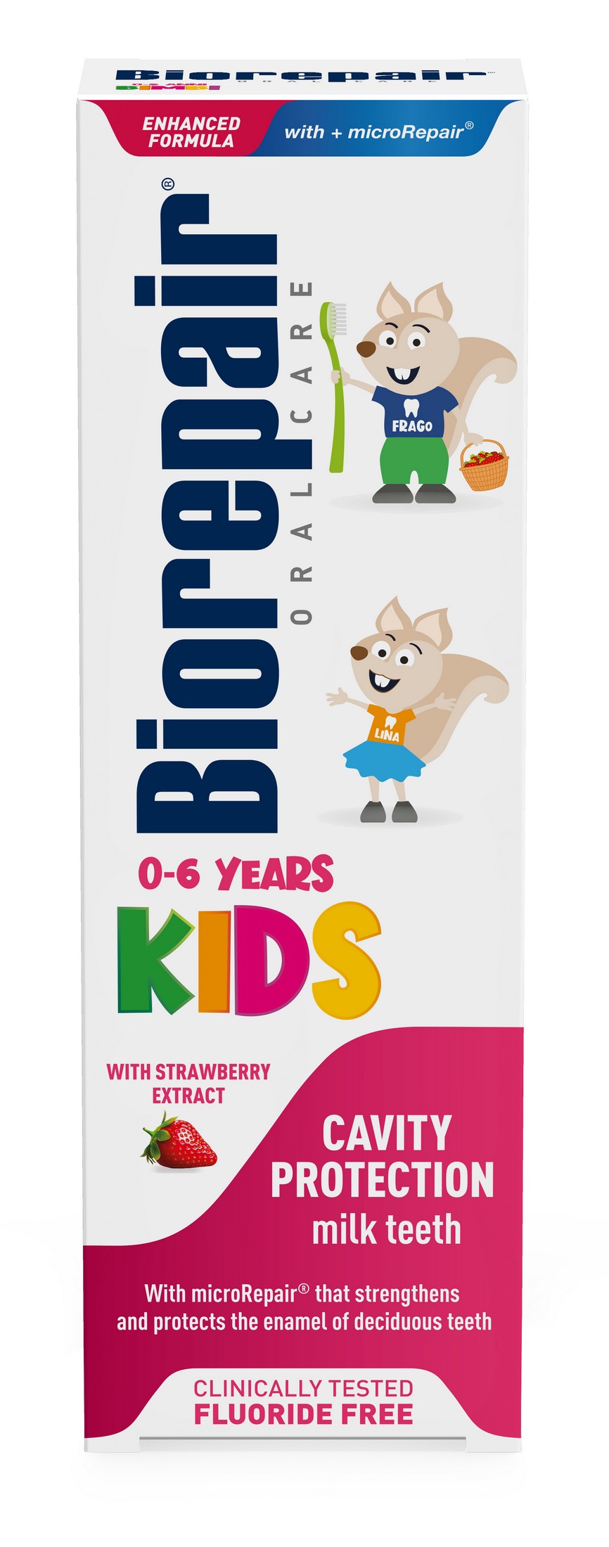 BioRepair Kids Strawberry 0-6 dětská zubní pasta 50 ml