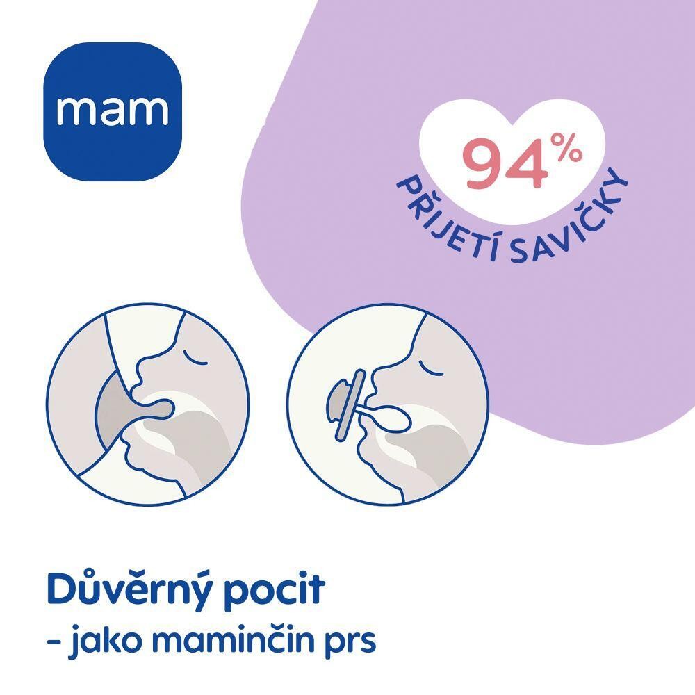 Mam Perfect Night 0+ silikonový dudlík 2 ks - béžový a šedý