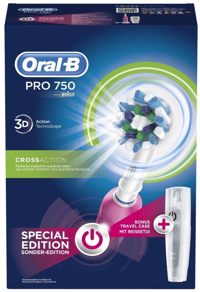 Braun Oral-B PRO 750 CrossAction PINK zubní kartáček