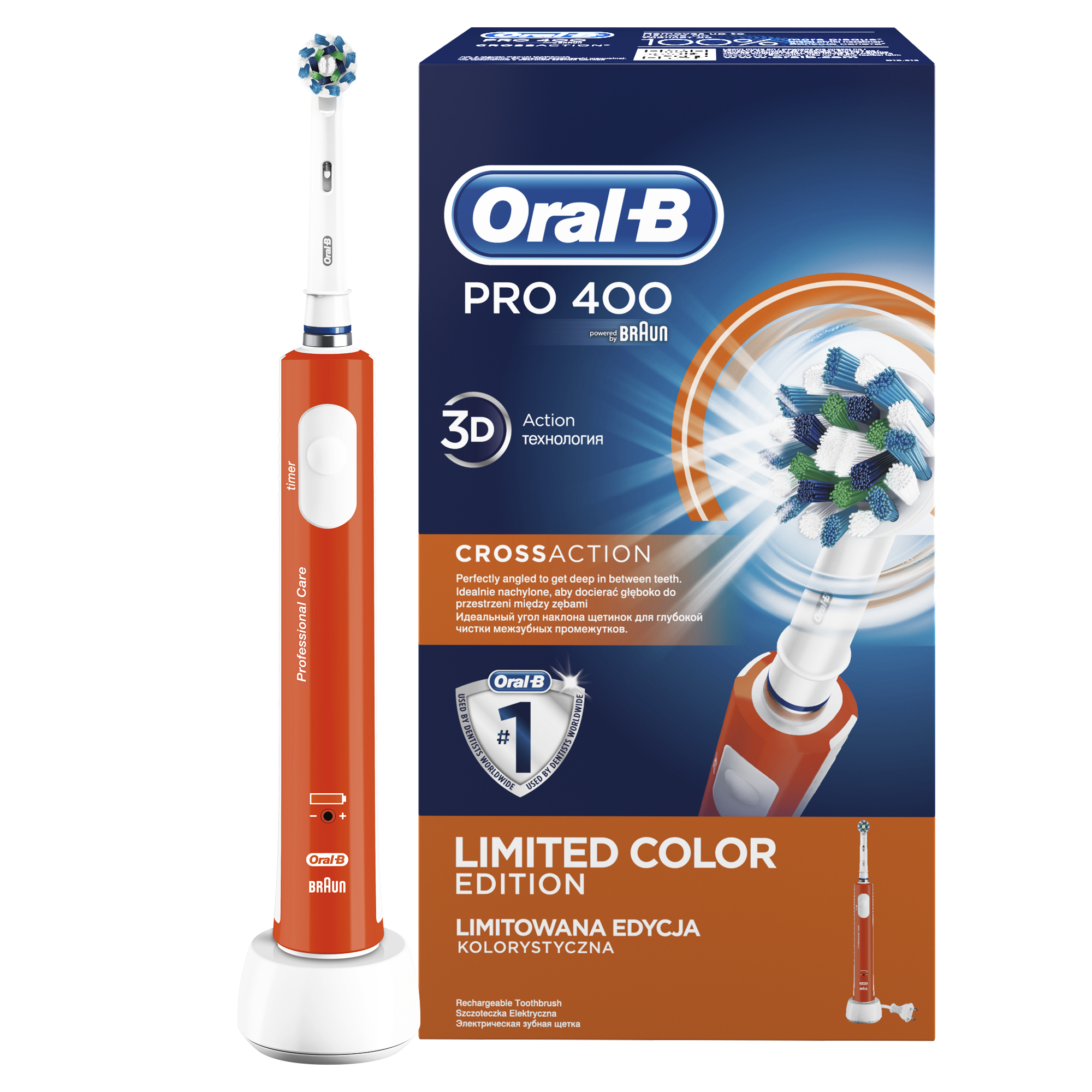 Braun Oral B PRO 400 CrossAction ORANGE zubní kartáček