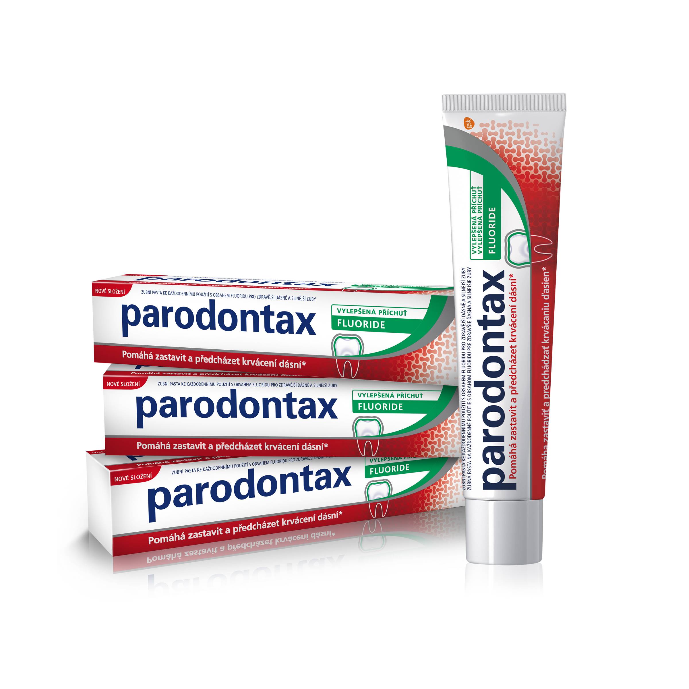 Fotografie Parodontax Zubní pasta proti krvácení dásní Fluoride Tripack 3 x 75 ml Parodontax