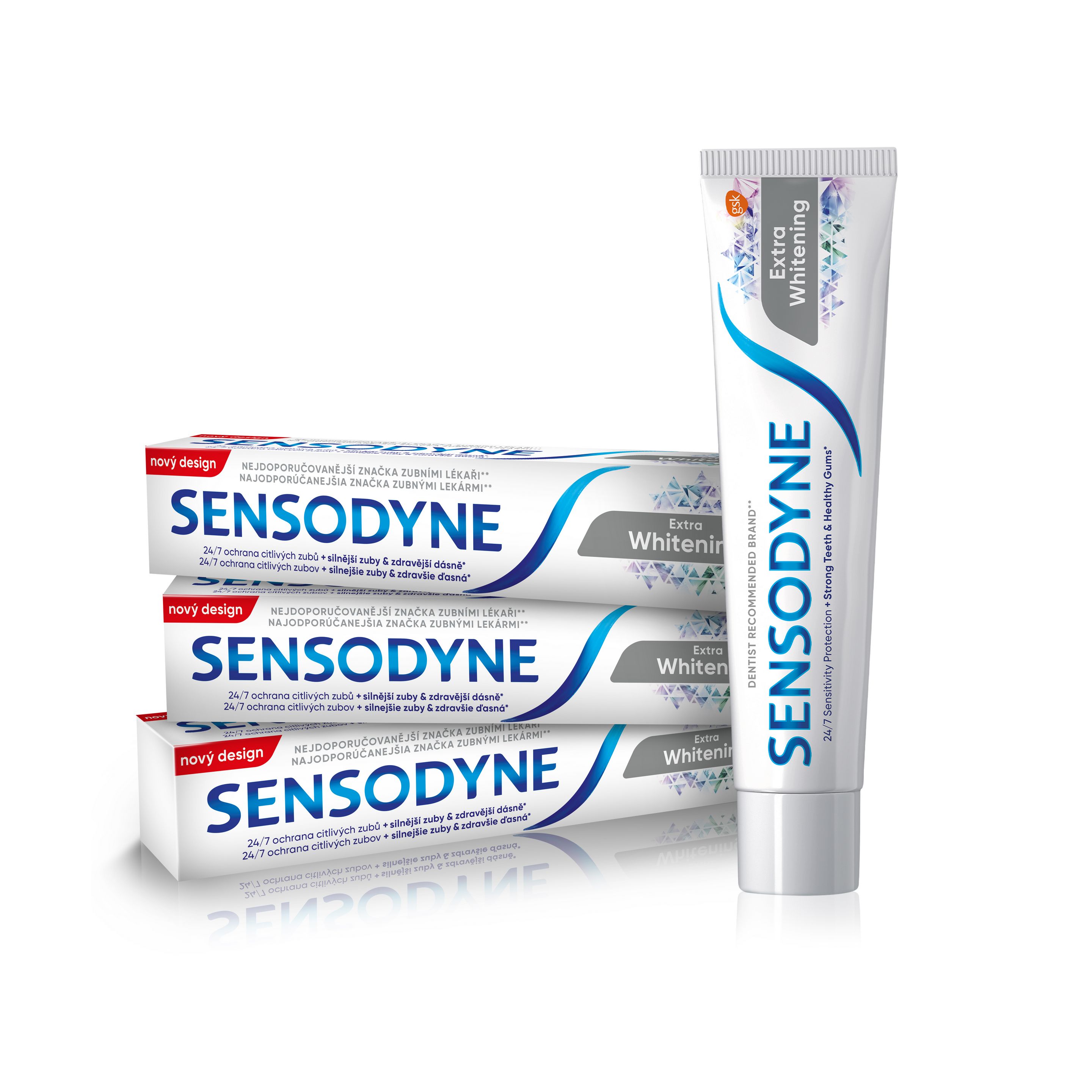 Fotografie Sensodyne Zubní pasta s bělicím účinkem Extra Whitening Tripack 3 x 75 ml Sensodyne