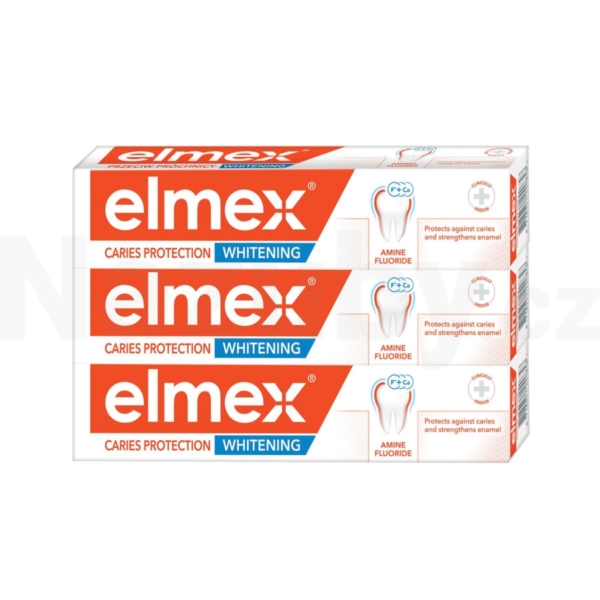 Fotografie Elmex Caries Protection Whitening zubní pasta 3 x 75 ml