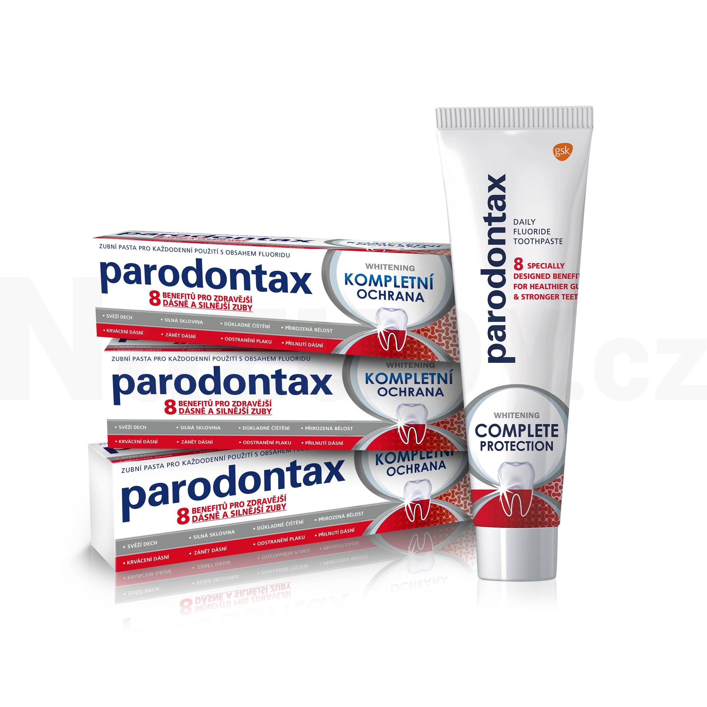 Fotografie Parodontax Zubní pasta Kompletní ochrana Whitening 3x75 ml Parodontax