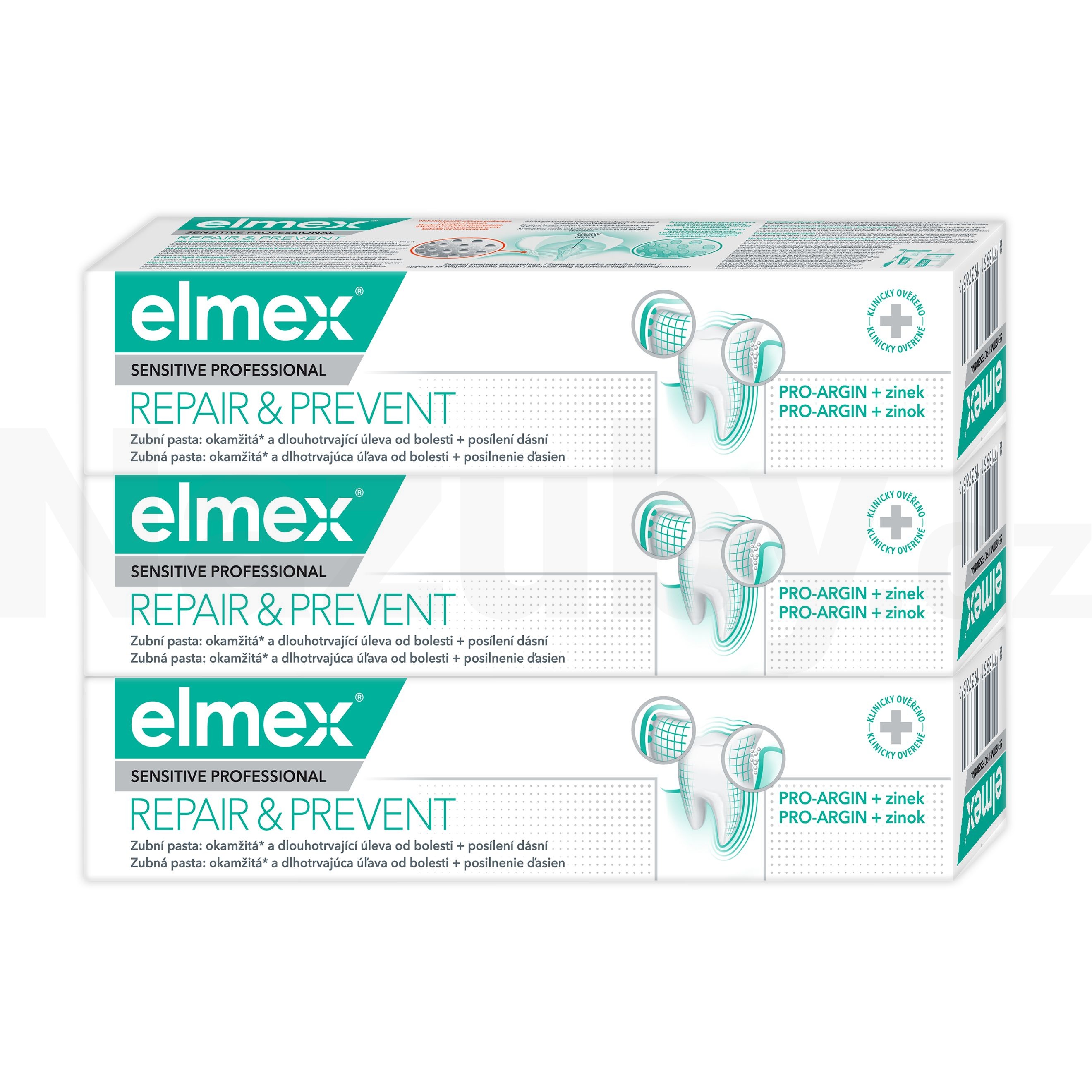 Fotografie Elmex Zubní pasta pro úlevu od bolesti Sensitive Professional Repair & Prevent Trio 3 x 75 ml Elmex A46:165587