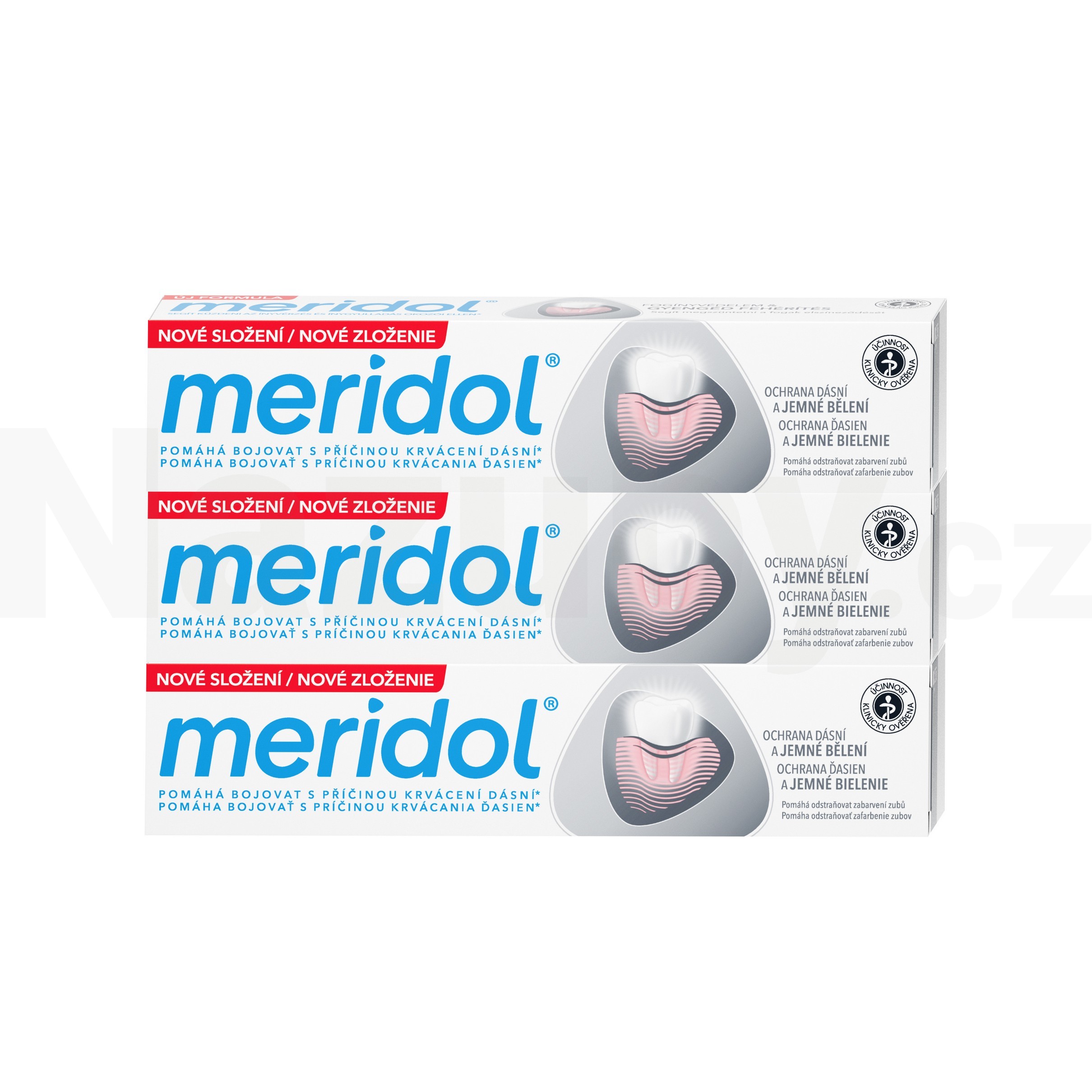 Fotografie Meridol® Gum Protection & Gentle White zubní pasta pro ochranu dásní a jemné bělení 3 x 75 ml