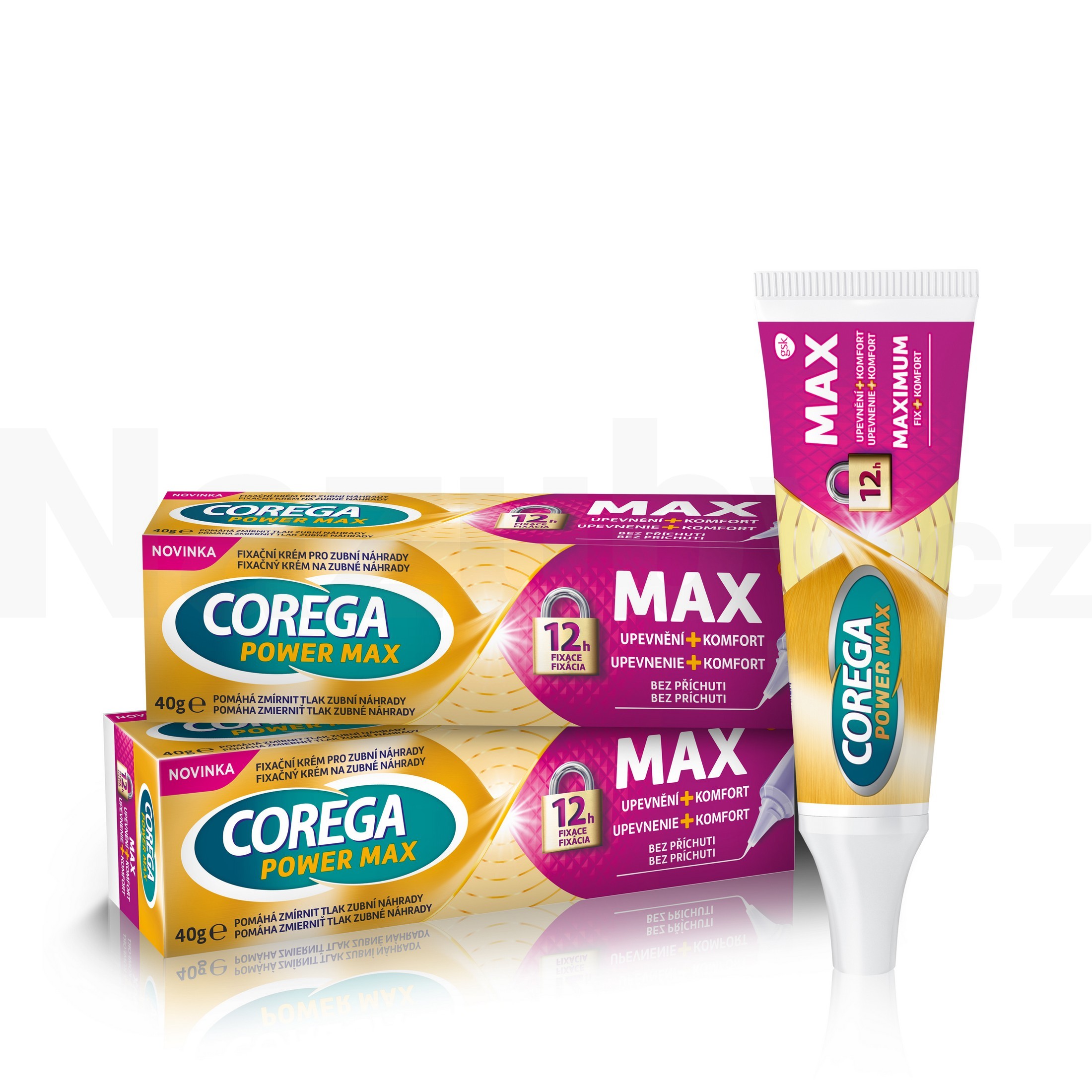 Fotografie Corega Max Upevnění + Komfort Fixační krém 2 x 40 g