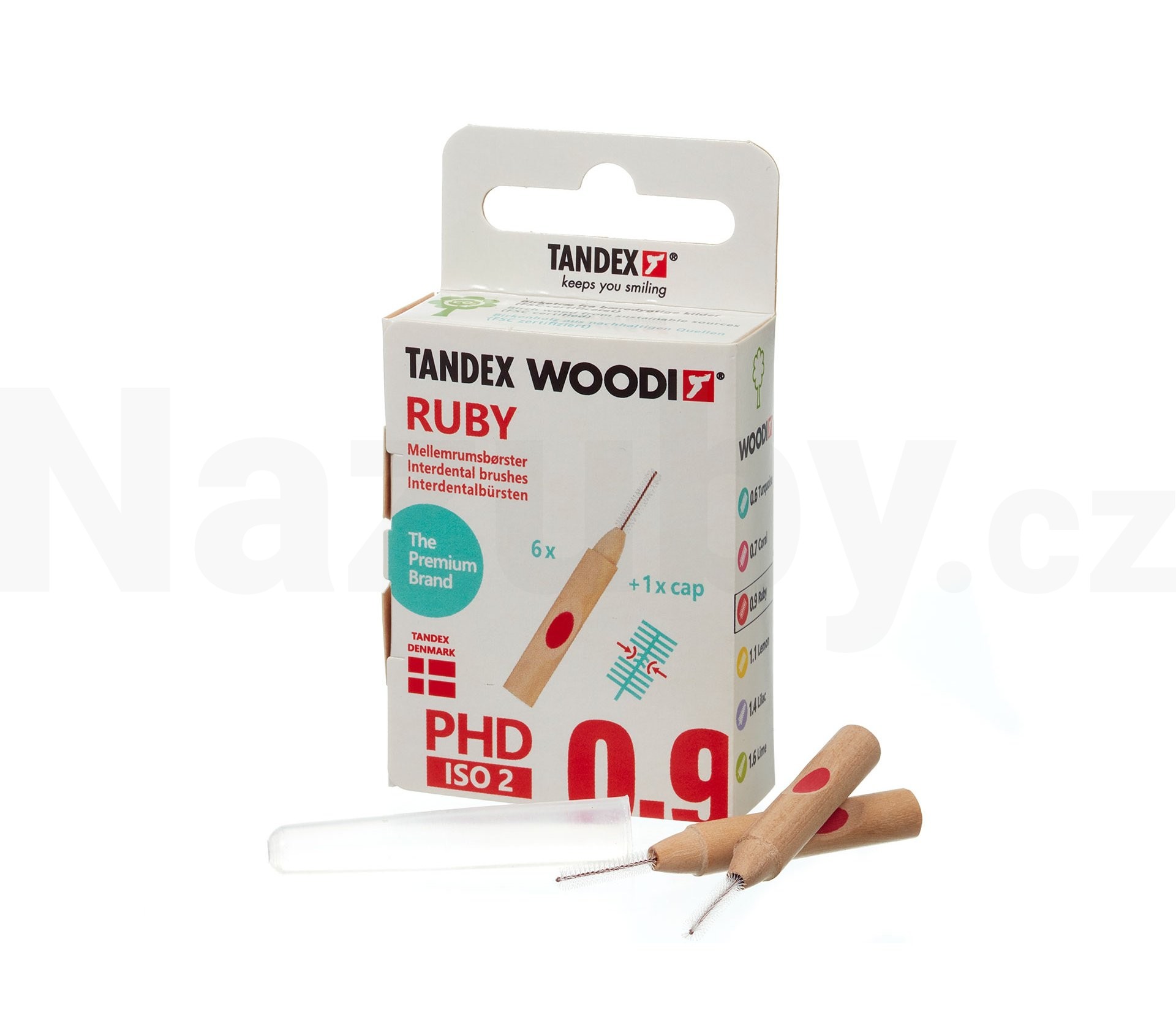 Tandex Woodi 0,9 Ruby mezizubní kartáček 6 ks