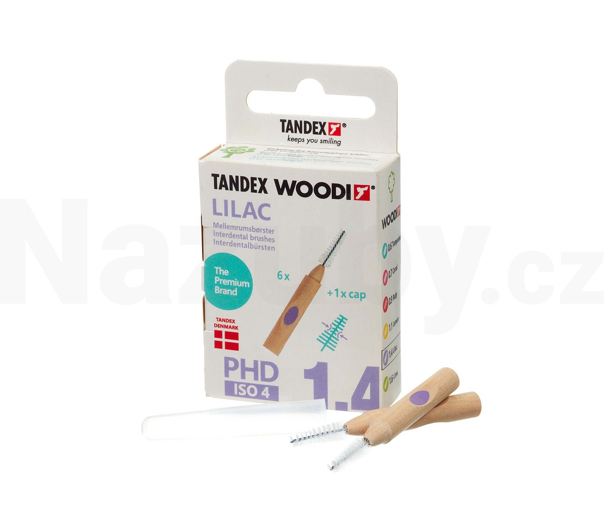 Tandex Woodi 1,4 Lilac mezizubní kartáček 6 ks