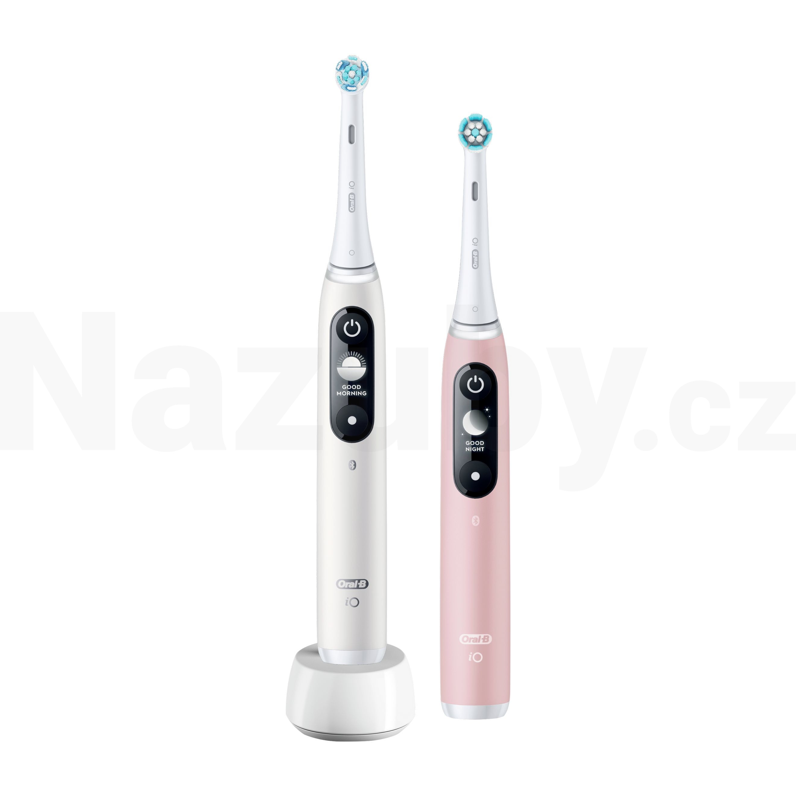 Fotografie Oral-B iO-6 Bílý a růžový elektrický zubní kartáček 2 ks