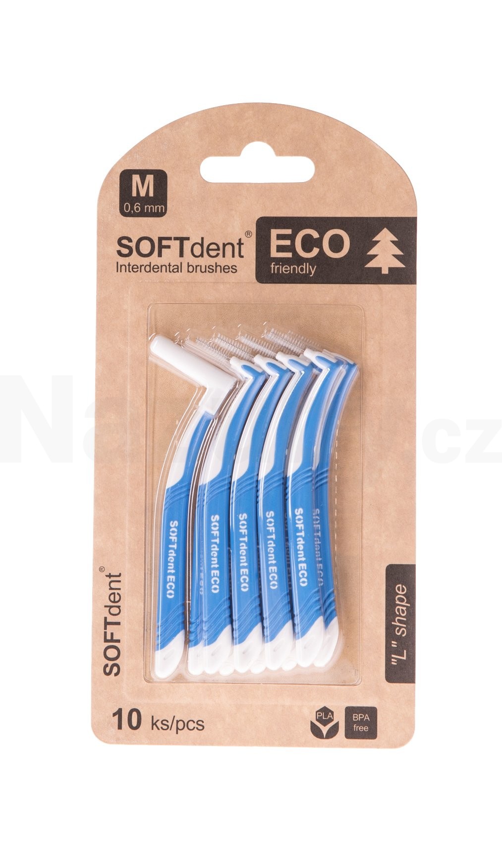 Fotografie SoftDent Eco mezizubní kartáček M zahnutý 0,6 mm, 10 ks