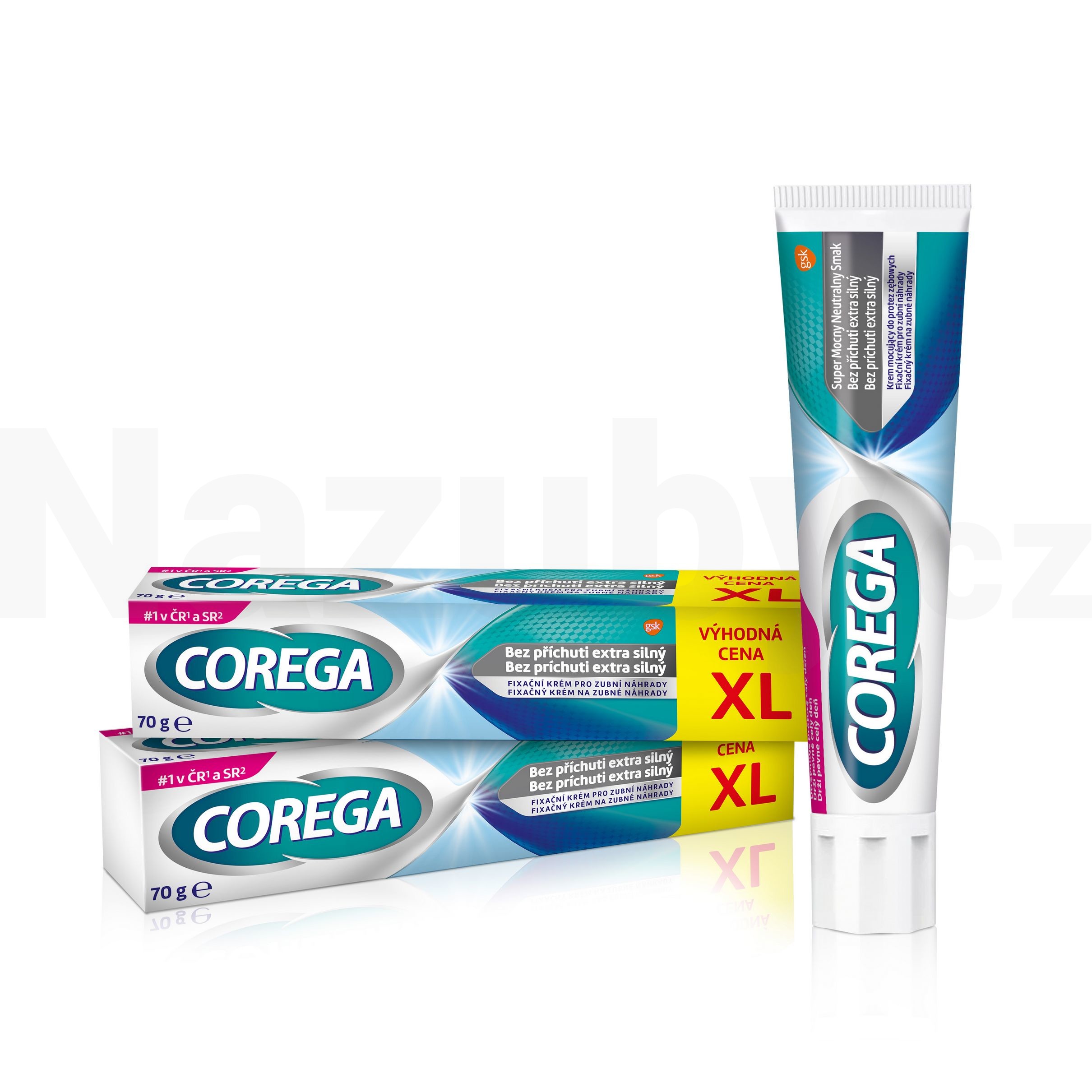 Corega Extra Strong Neutral fixační krém 2x70 g