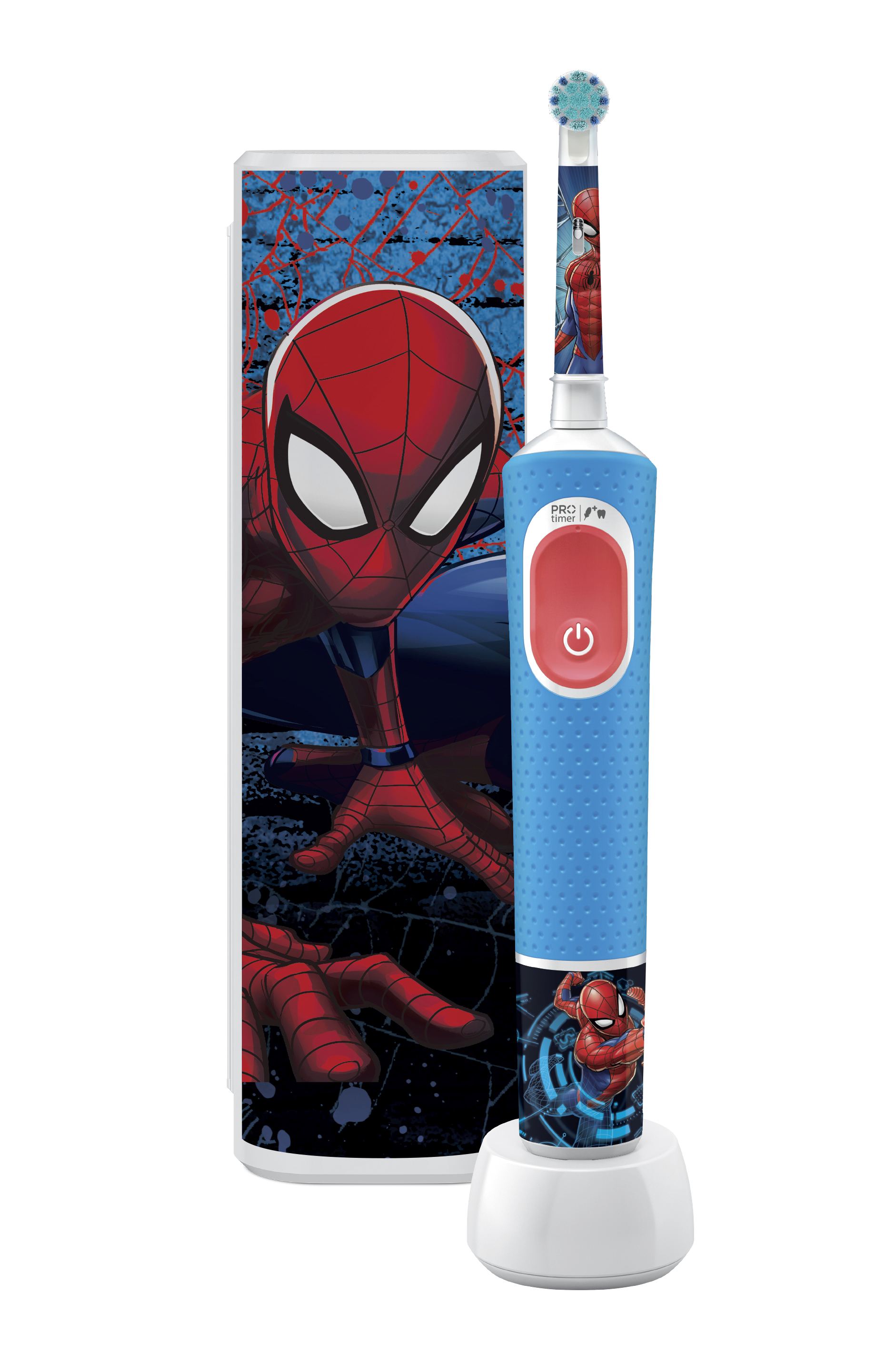 Fotografie Oral-B Vitality Pro Kids Spiderman elektrický zubní kartáček s cestovním pouzdrem