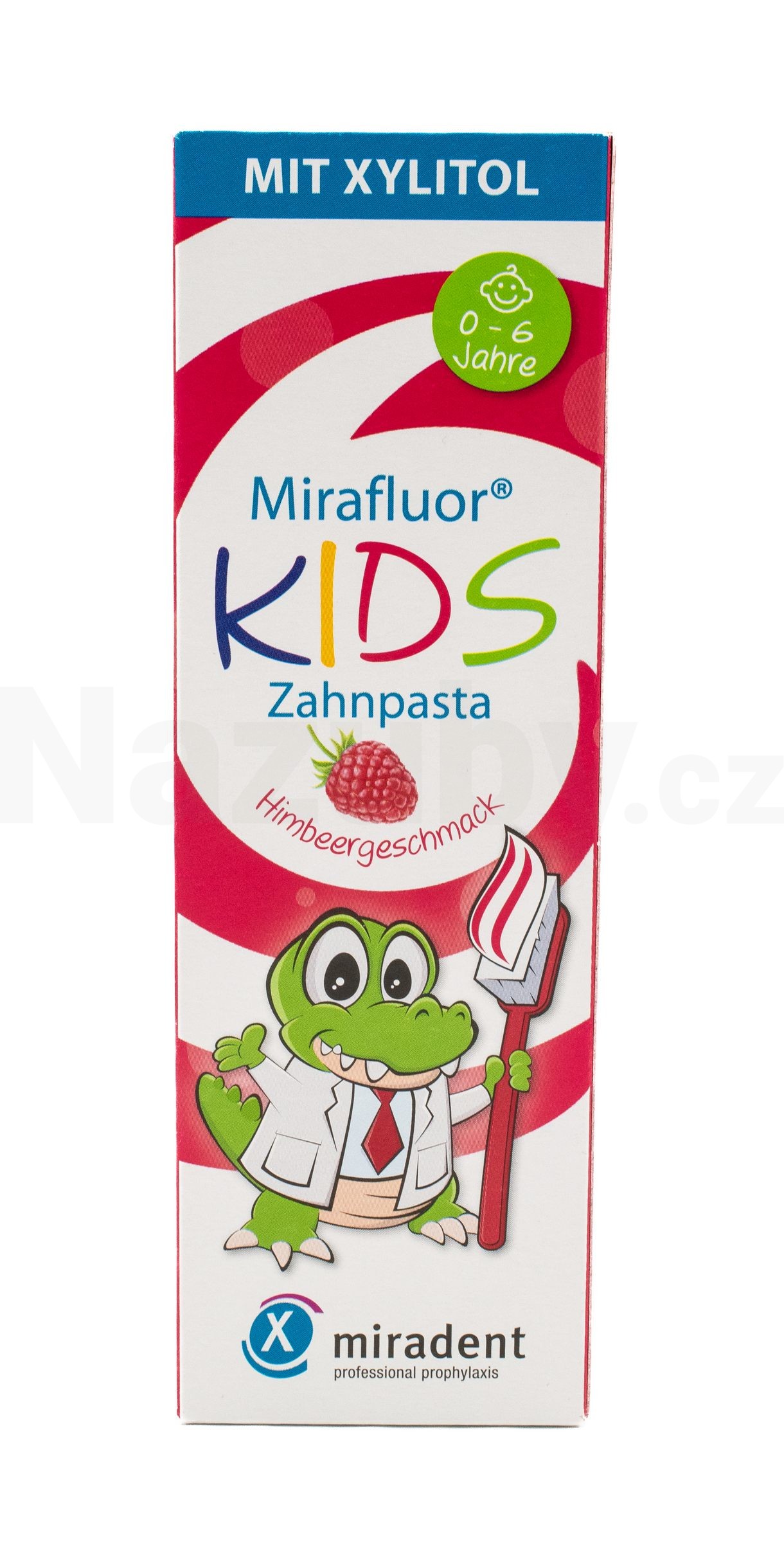 Miradent Mirafluor Kids Raspberry dětská zubní pasta 75 ml